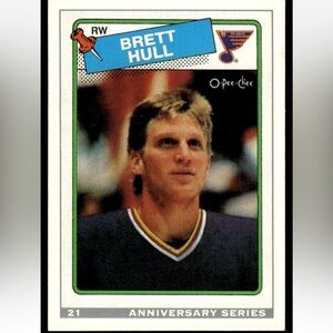 Brett Hull 1992/93 O-Pee-Chee St Louis Blues Anniversary Rookie RC Hockey Card